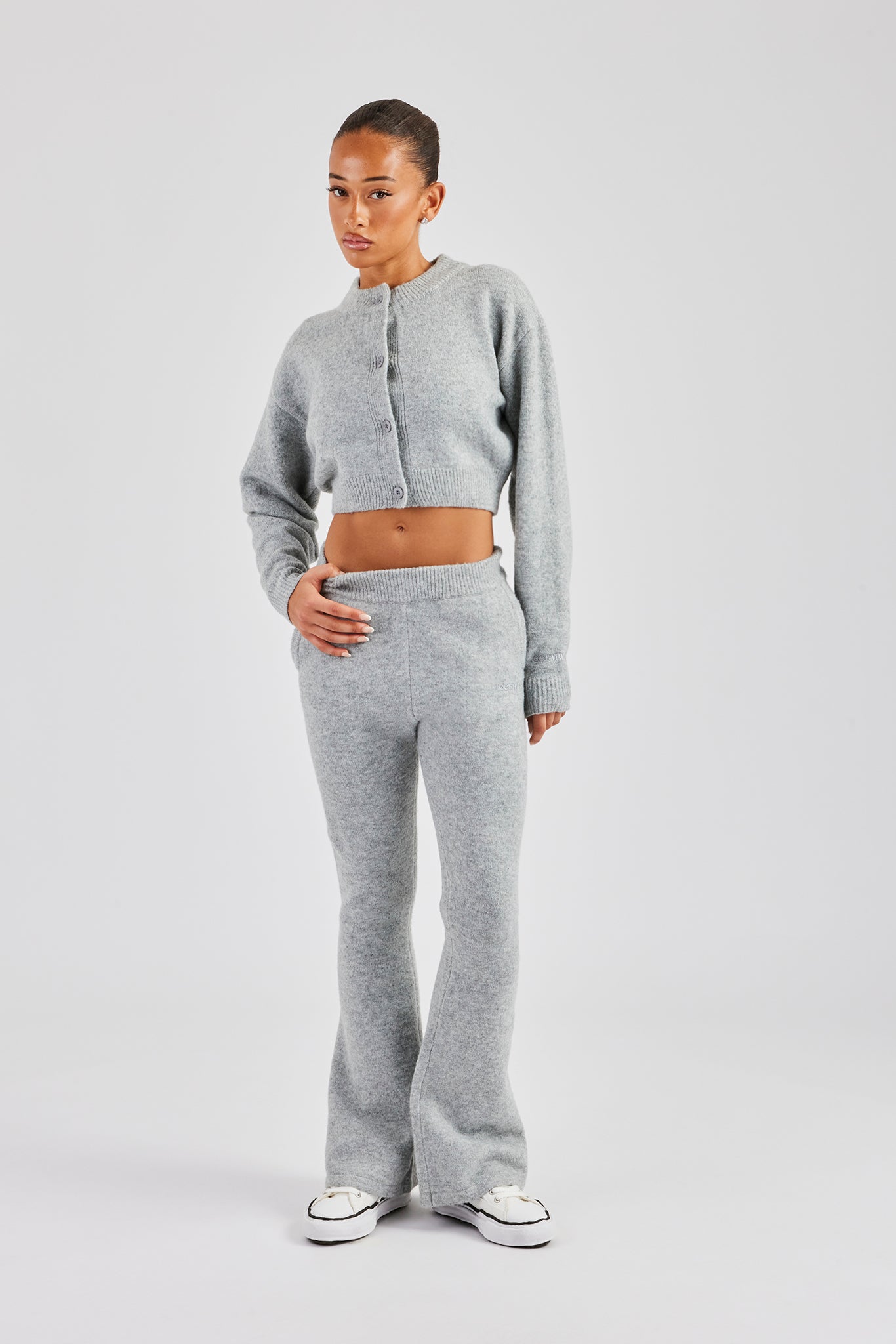 Flare Knitted Trouser - Grey